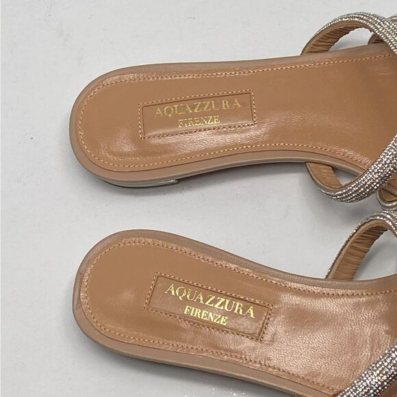 Aquazzura Moondust Crystal-Embellished Sandals size 35.5 - Picture 12 of 16